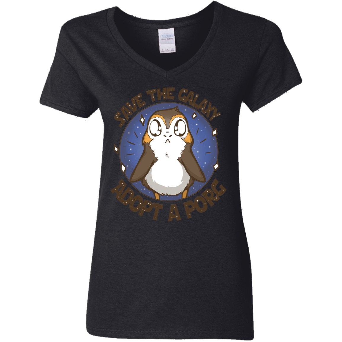 T-Shirts Black / S Adopt A Porg Women's V-Neck T-Shirt