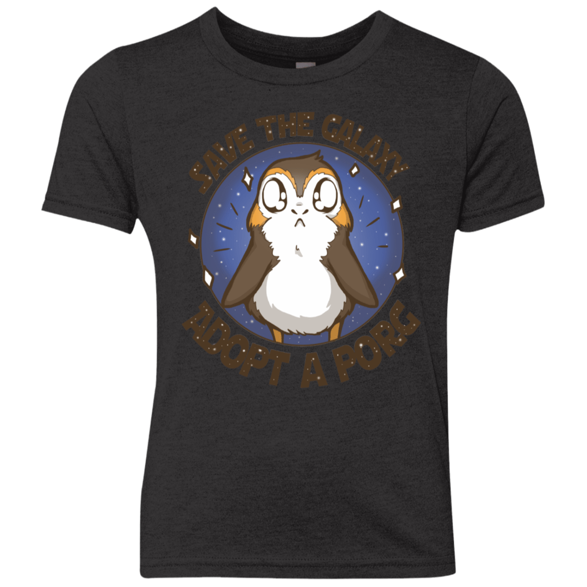 T-Shirts Vintage Black / YXS Adopt A Porg Youth Triblend T-Shirt