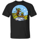 T-Shirts Black / S Adult Yoda Calvin Circle T-Shirt