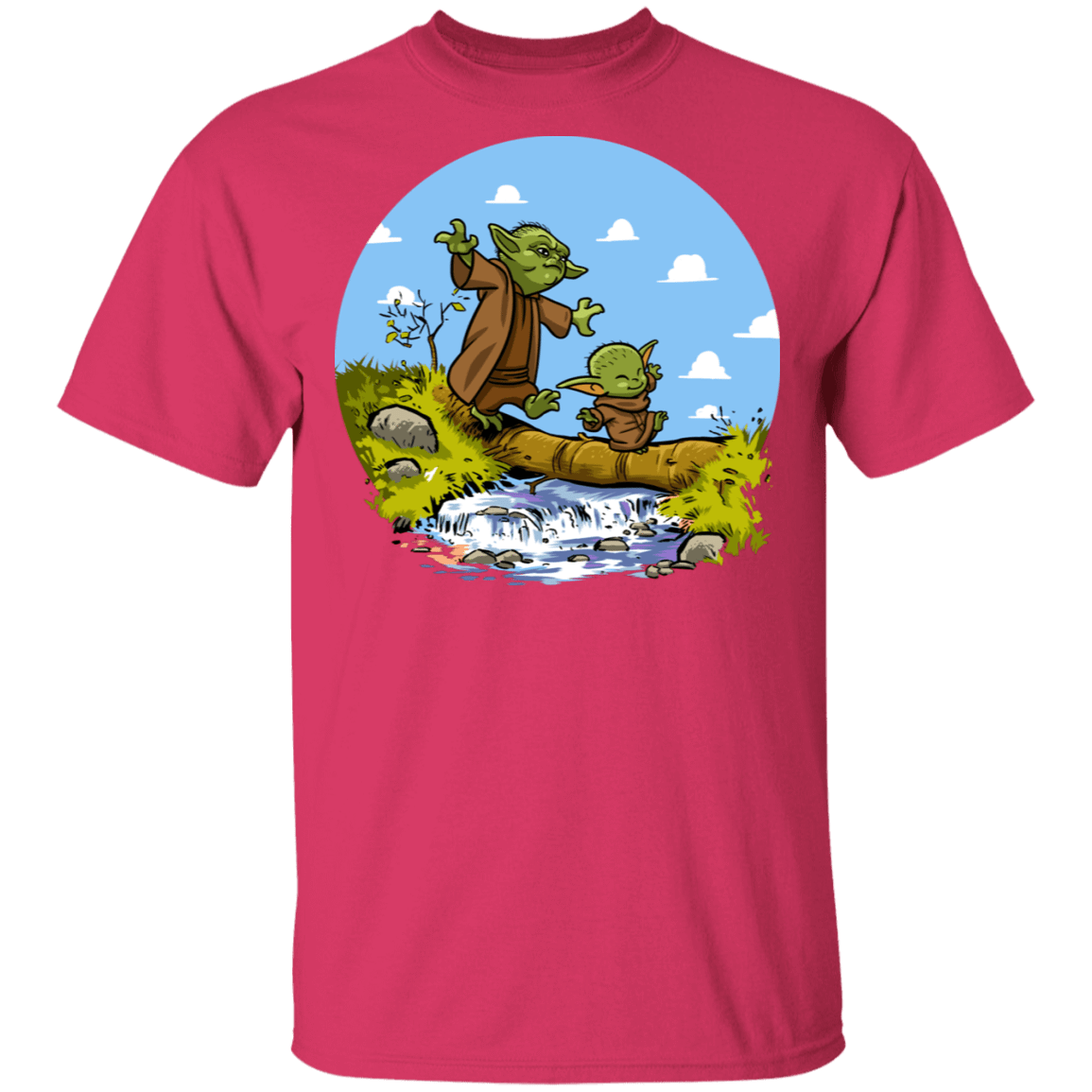 T-Shirts Heliconia / S Adult Yoda Calvin Circle T-Shirt