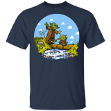 T-Shirts Navy / S Adult Yoda Calvin Circle T-Shirt