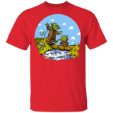 T-Shirts Red / S Adult Yoda Calvin Circle T-Shirt
