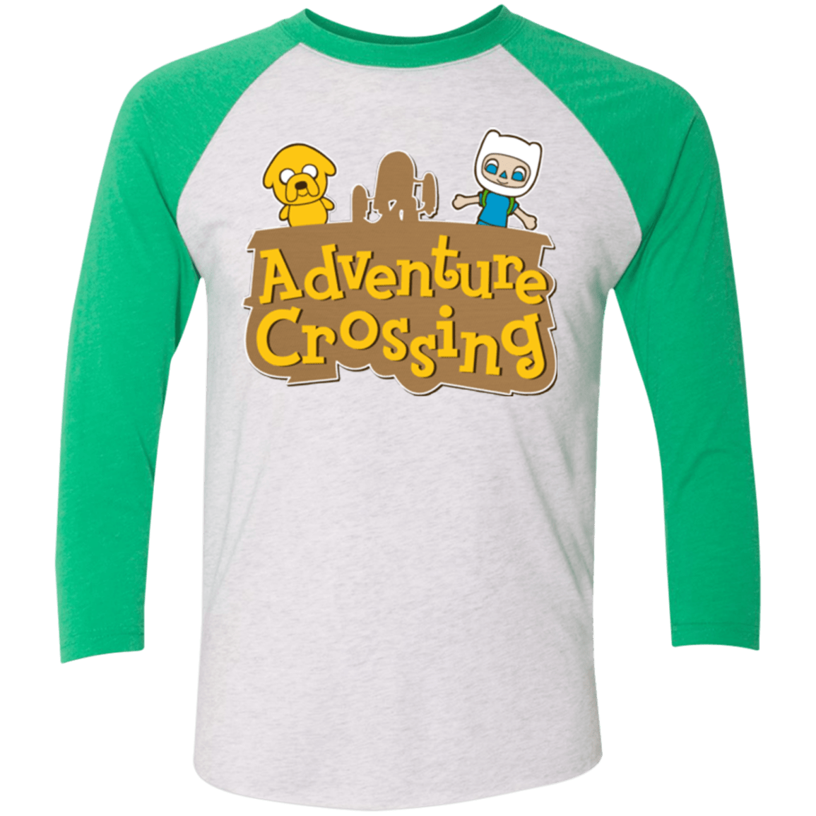 T-Shirts Heather White/Envy / X-Small Adventure Crossing Triblend 3/4 Sleeve