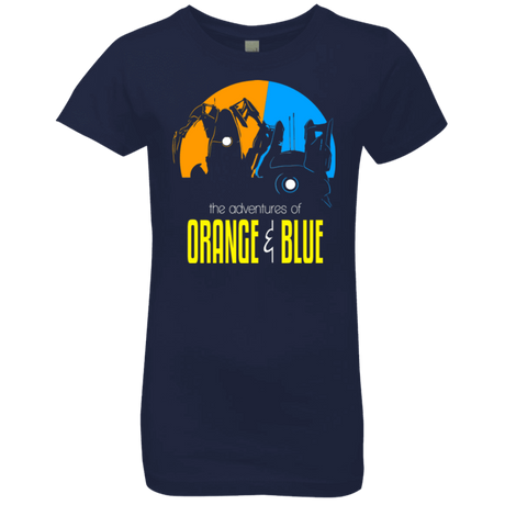 T-Shirts Midnight Navy / YXS Adventure Orange and Blue Girls Premium T-Shirt