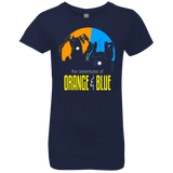 T-Shirts Midnight Navy / YXS Adventure Orange and Blue Girls Premium T-Shirt