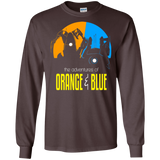 T-Shirts Dark Chocolate / S Adventure Orange and Blue Men's Long Sleeve T-Shirt