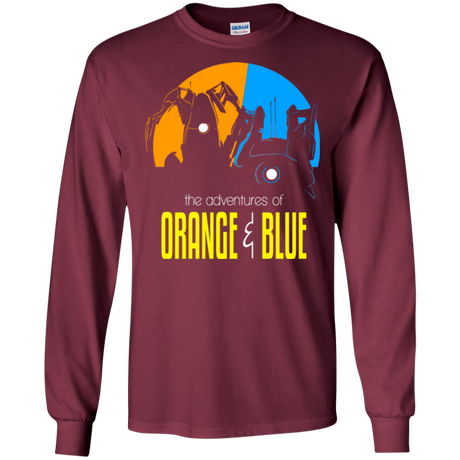 T-Shirts Maroon / S Adventure Orange and Blue Men's Long Sleeve T-Shirt