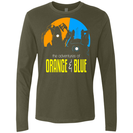 T-Shirts Military Green / S Adventure Orange and Blue Men's Premium Long Sleeve