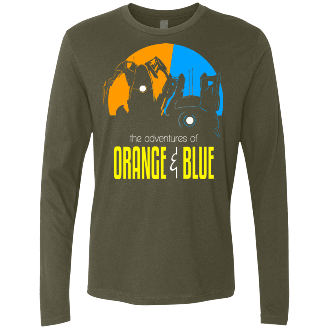 T-Shirts Military Green / S Adventure Orange and Blue Men's Premium Long Sleeve