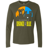 T-Shirts Military Green / S Adventure Orange and Blue Men's Premium Long Sleeve