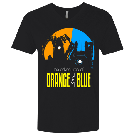 T-Shirts Black / X-Small Adventure Orange and Blue Men's Premium V-Neck