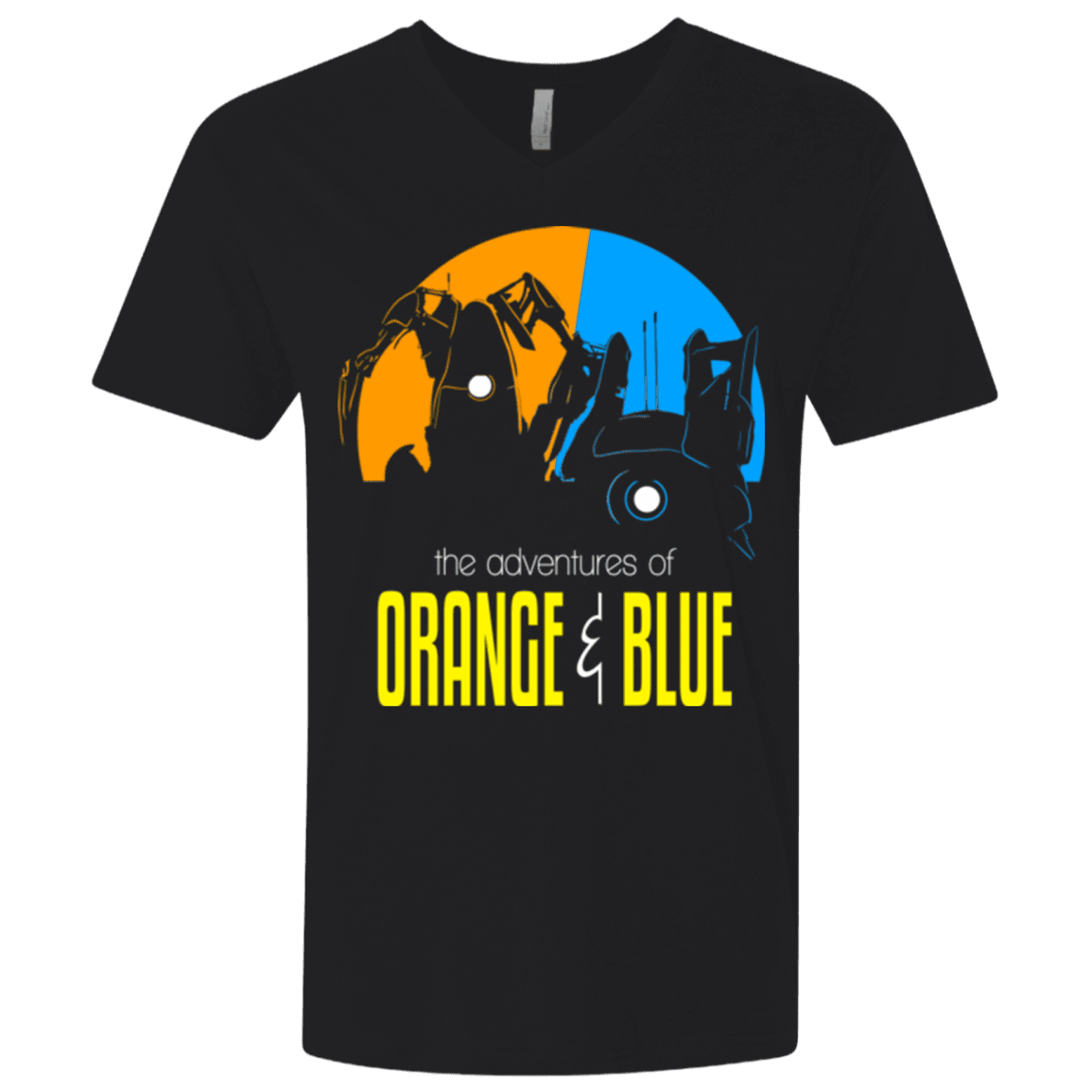 T-Shirts Black / X-Small Adventure Orange and Blue Men's Premium V-Neck