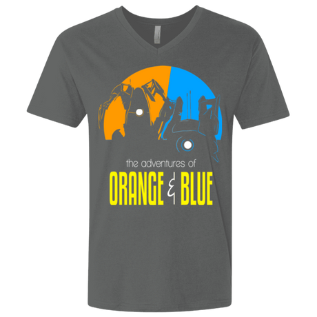 T-Shirts Heavy Metal / X-Small Adventure Orange and Blue Men's Premium V-Neck