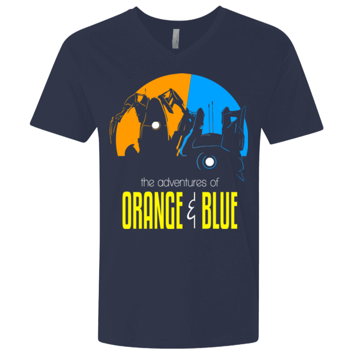 T-Shirts Midnight Navy / X-Small Adventure Orange and Blue Men's Premium V-Neck