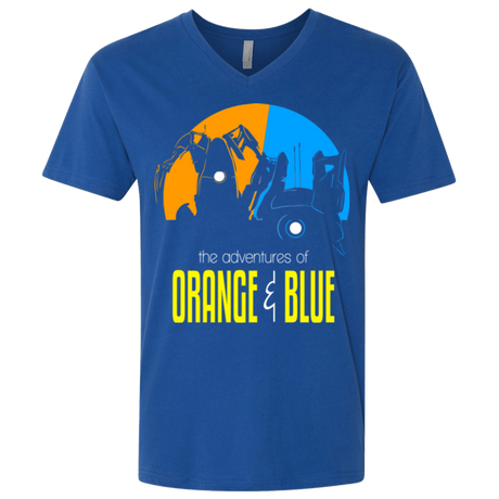 T-Shirts Royal / X-Small Adventure Orange and Blue Men's Premium V-Neck