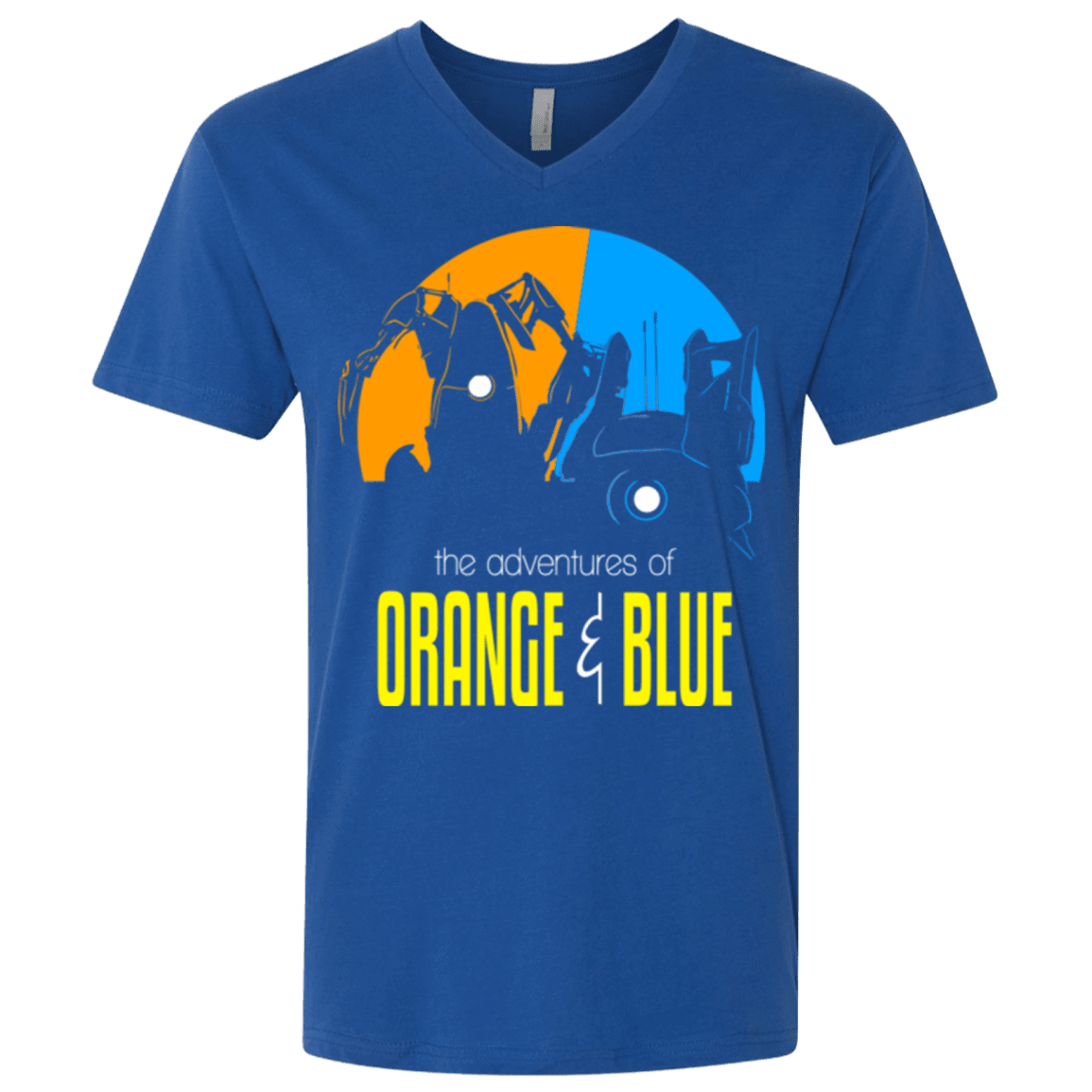 T-Shirts Royal / X-Small Adventure Orange and Blue Men's Premium V-Neck