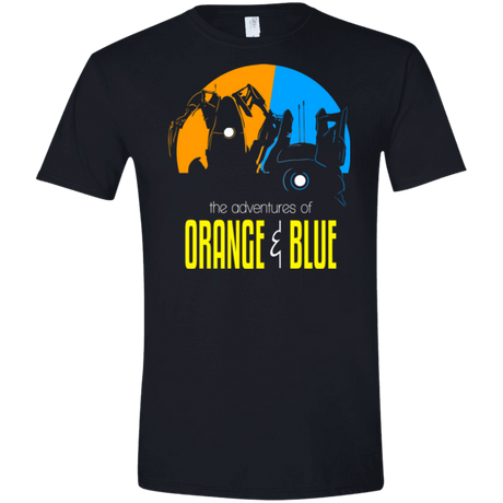 T-Shirts Black / X-Small Adventure Orange and Blue Men's Semi-Fitted Softstyle