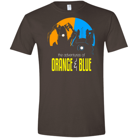T-Shirts Dark Chocolate / S Adventure Orange and Blue Men's Semi-Fitted Softstyle