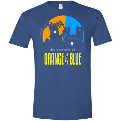 T-Shirts Heather Royal / X-Small Adventure Orange and Blue Men's Semi-Fitted Softstyle
