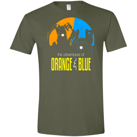 T-Shirts Military Green / S Adventure Orange and Blue Men's Semi-Fitted Softstyle