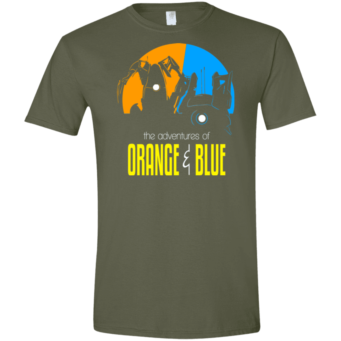 T-Shirts Military Green / S Adventure Orange and Blue Men's Semi-Fitted Softstyle