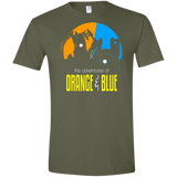 T-Shirts Military Green / S Adventure Orange and Blue Men's Semi-Fitted Softstyle