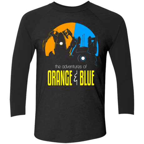 T-Shirts Vintage Black/Vintage Black / X-Small Adventure Orange and Blue Men's Triblend 3/4 Sleeve
