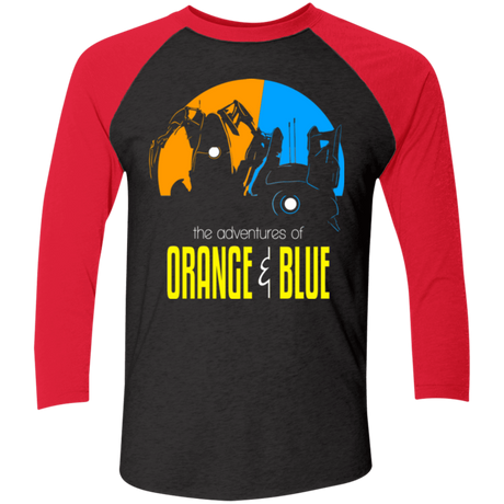 T-Shirts Vintage Black/Vintage Red / X-Small Adventure Orange and Blue Men's Triblend 3/4 Sleeve