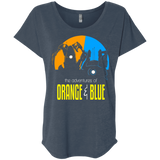 T-Shirts Indigo / X-Small Adventure Orange and Blue Triblend Dolman Sleeve