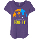 T-Shirts Purple Rush / X-Small Adventure Orange and Blue Triblend Dolman Sleeve