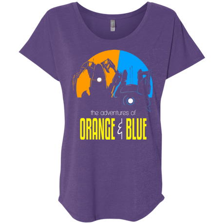 T-Shirts Purple Rush / X-Small Adventure Orange and Blue Triblend Dolman Sleeve