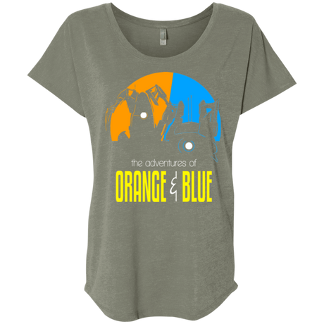 T-Shirts Venetian Grey / X-Small Adventure Orange and Blue Triblend Dolman Sleeve
