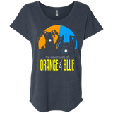 T-Shirts Vintage Navy / X-Small Adventure Orange and Blue Triblend Dolman Sleeve