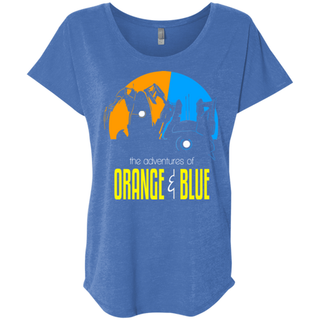 T-Shirts Vintage Royal / X-Small Adventure Orange and Blue Triblend Dolman Sleeve