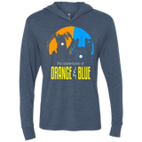 T-Shirts Indigo / X-Small Adventure Orange and Blue Triblend Long Sleeve Hoodie Tee