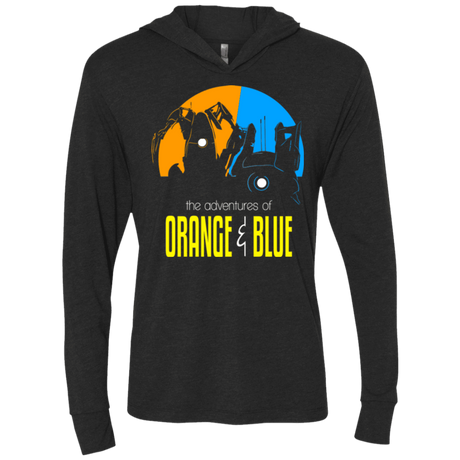 T-Shirts Vintage Black / X-Small Adventure Orange and Blue Triblend Long Sleeve Hoodie Tee