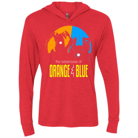 T-Shirts Vintage Red / X-Small Adventure Orange and Blue Triblend Long Sleeve Hoodie Tee