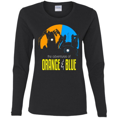 T-Shirts Black / S Adventure Orange and Blue Women's Long Sleeve T-Shirt