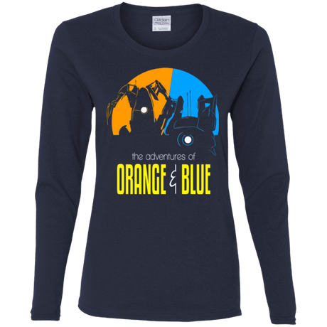 T-Shirts Navy / S Adventure Orange and Blue Women's Long Sleeve T-Shirt