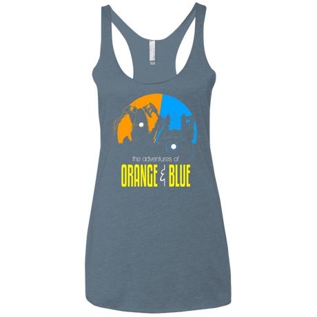 T-Shirts Indigo / X-Small Adventure Orange and Blue Women's Triblend Racerback Tank