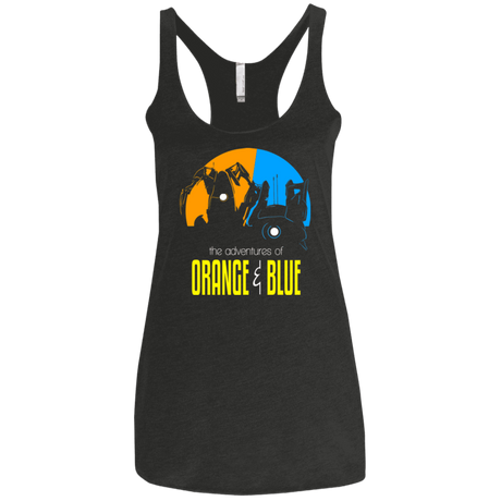 T-Shirts Vintage Black / X-Small Adventure Orange and Blue Women's Triblend Racerback Tank