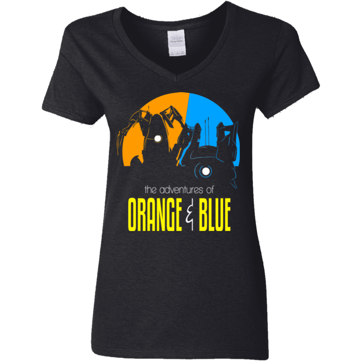 T-Shirts Black / S Adventure Orange and Blue Women's V-Neck T-Shirt