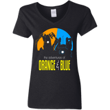 T-Shirts Black / S Adventure Orange and Blue Women's V-Neck T-Shirt