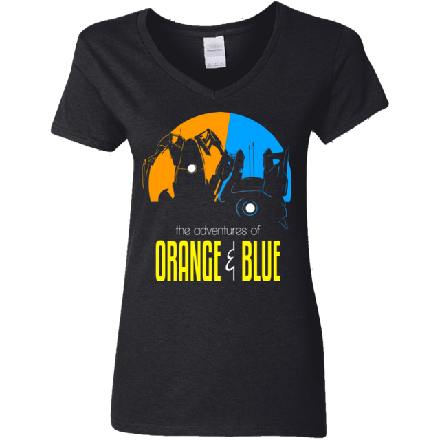 T-Shirts Black / S Adventure Orange and Blue Women's V-Neck T-Shirt