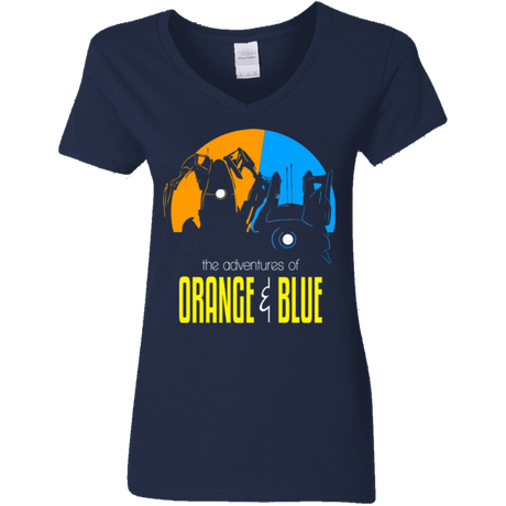 T-Shirts Navy / S Adventure Orange and Blue Women's V-Neck T-Shirt