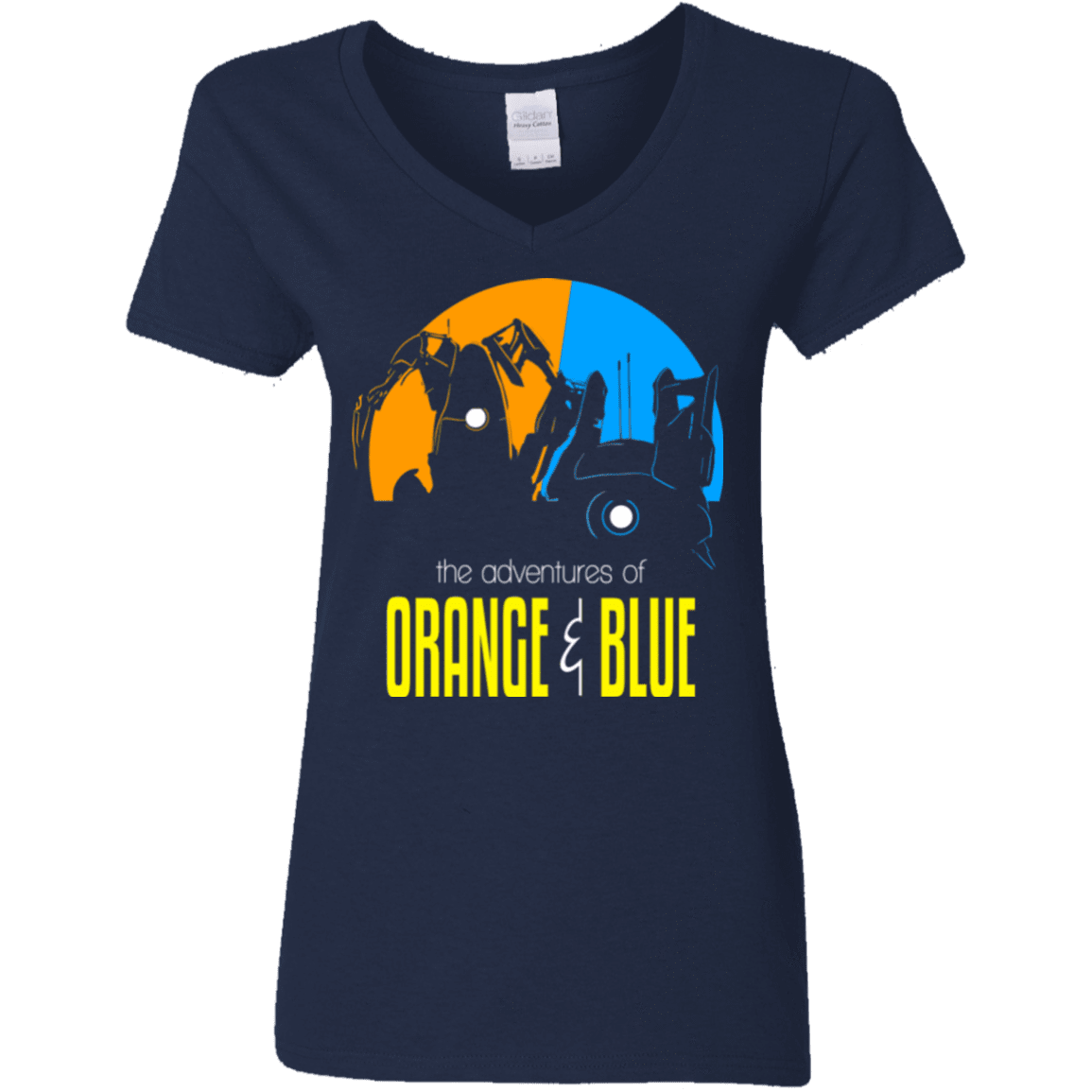 T-Shirts Navy / S Adventure Orange and Blue Women's V-Neck T-Shirt