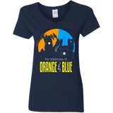 T-Shirts Navy / S Adventure Orange and Blue Women's V-Neck T-Shirt