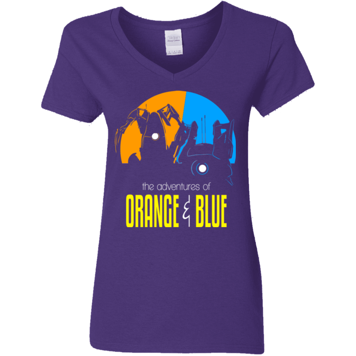 T-Shirts Purple / S Adventure Orange and Blue Women's V-Neck T-Shirt