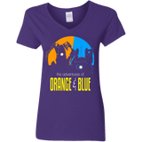 T-Shirts Purple / S Adventure Orange and Blue Women's V-Neck T-Shirt