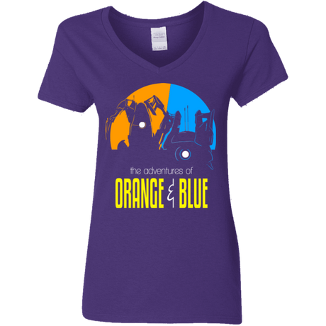T-Shirts Purple / S Adventure Orange and Blue Women's V-Neck T-Shirt